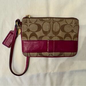 Vintage Y2K Coach Signature Wristlet Wallet